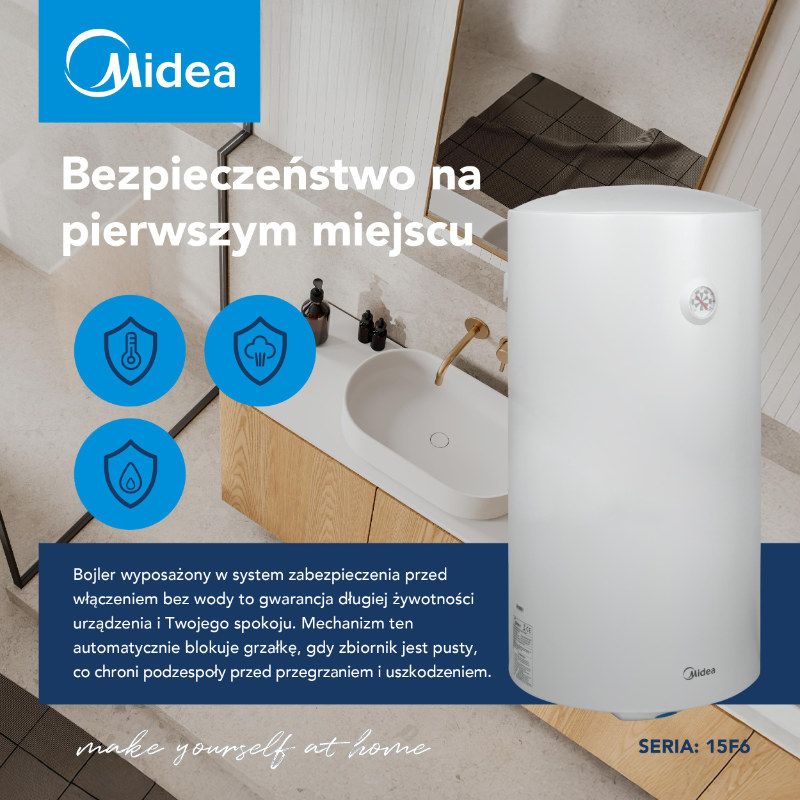 Elektrisk Vandvarmer M-D80-15F6 74 Liter Hvid