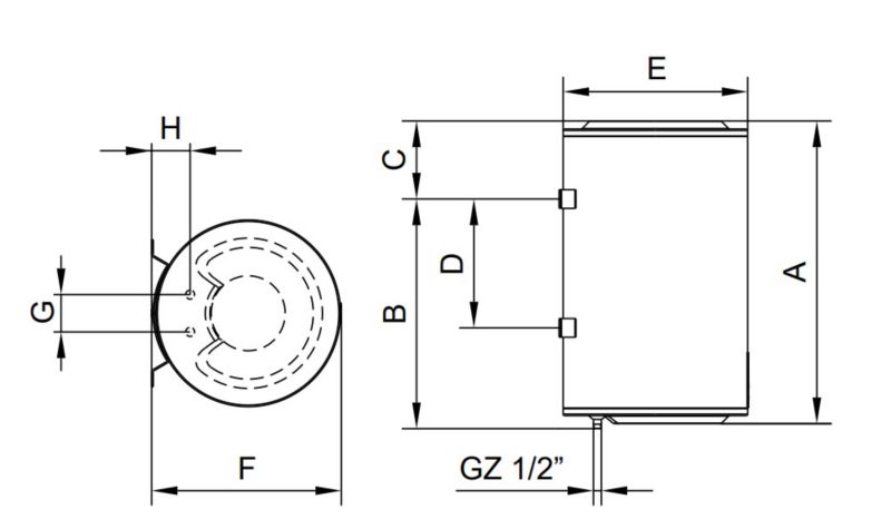Elektrisk vandvarmer Biawar Classic II 30 l emaljeret beholder