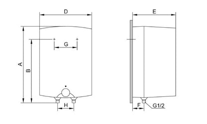 Vandvarmer GT 15 O 15 Liter Hvid Overvask | 5901862067260