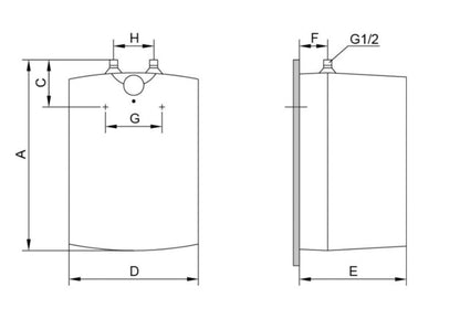 Elektrisk vandvarmer Biawar MINI10l GT 10 U til under vask, trykbeholder, 10 liter, 1 stk.