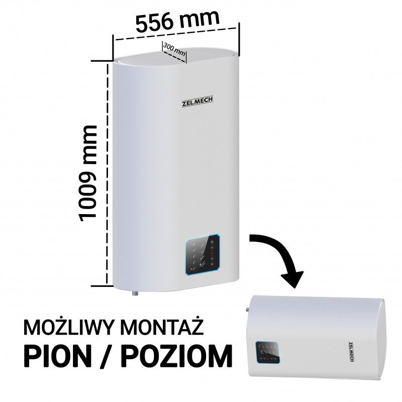 Elektrisk vandvarmer TENAX SLIM PRO 80WH Zelmech 80L hvid 1 stk.