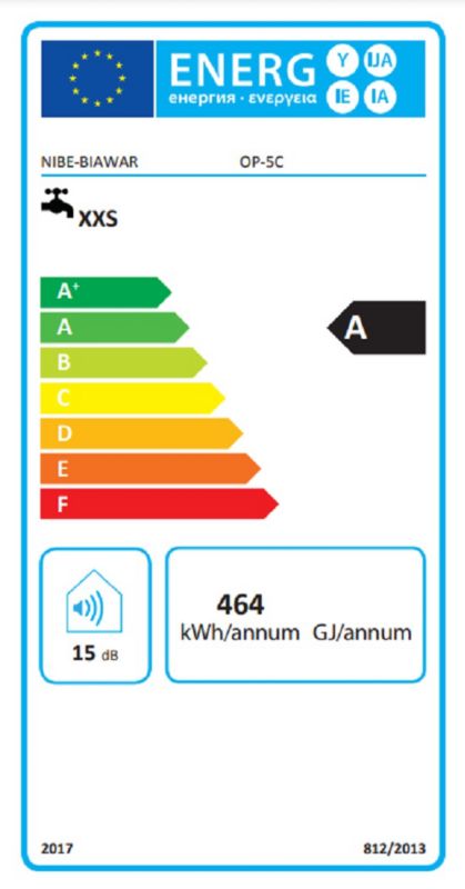 Elektrisk trykvarmer Oskar OP-5C Biawar til under vasken, 1 stk.