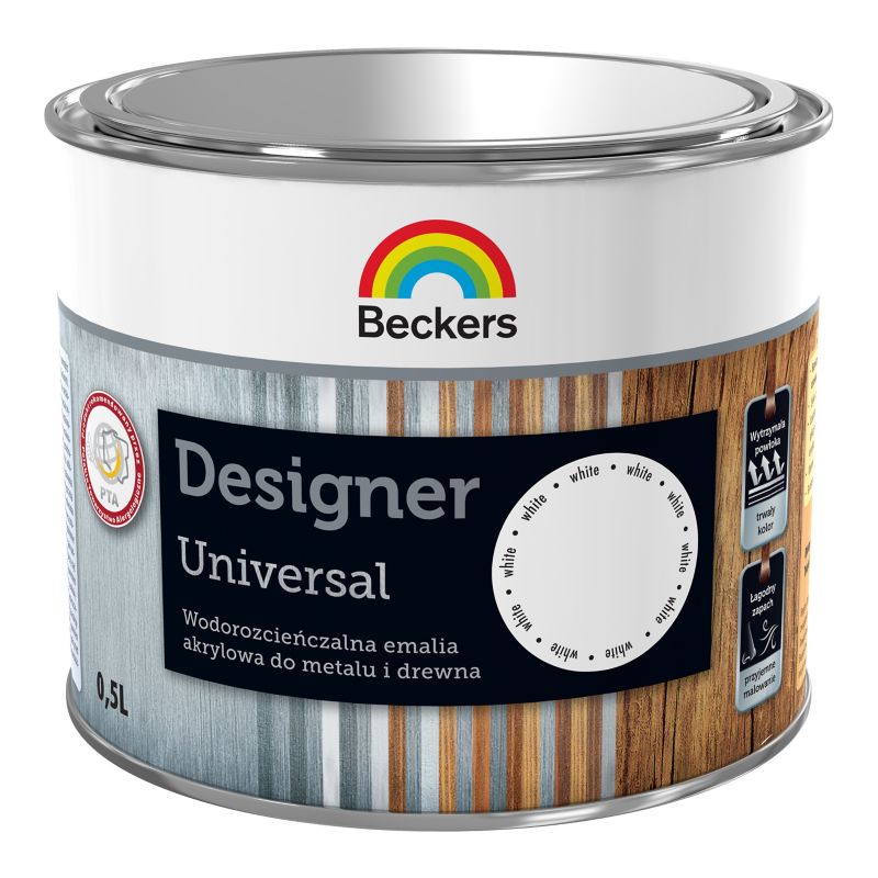 Beckers Designer Universal akryl-emalje hvid 0,5 l