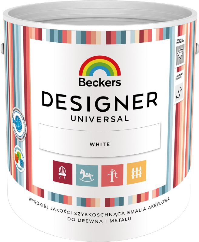 Beckers Designer Universal akryl-emalje hvid 2,5 l
