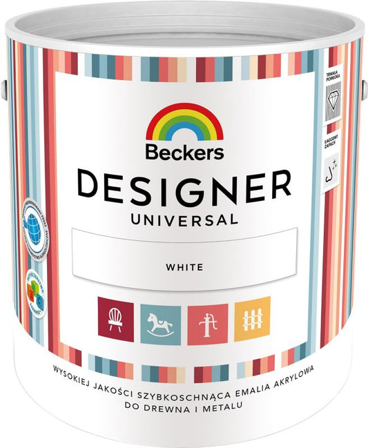 Beckers Designer Universal akryl-emalje hvid 2,5 l