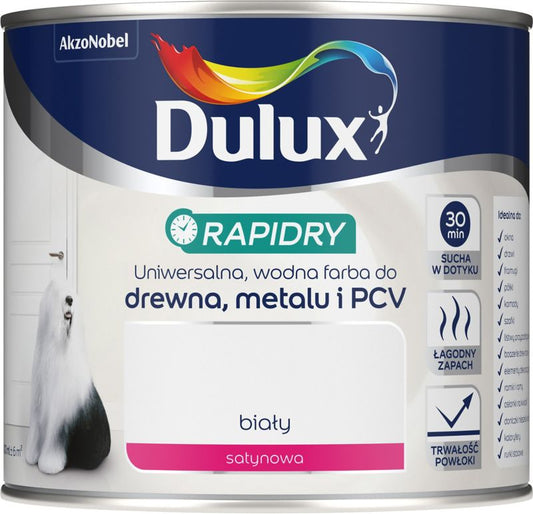 Dulux Rapidry akryl-emalje hvid satin 0,4 l