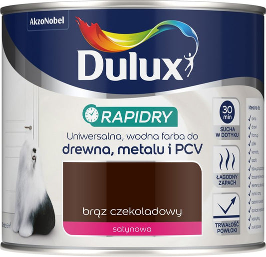 Dulux Rapidry akryl-emalje i chokoladebrun 0,4 l