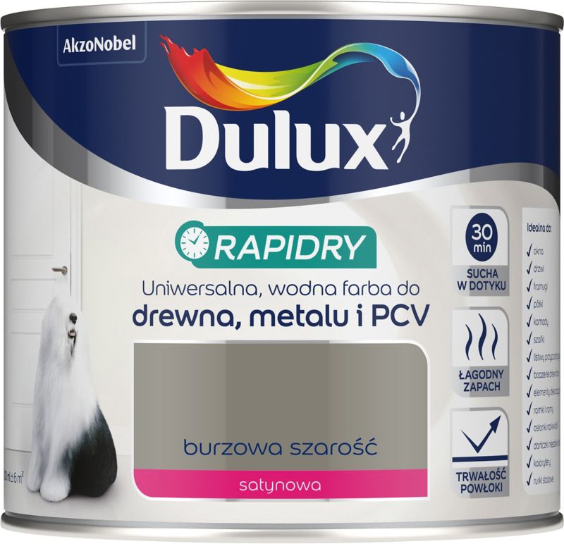 Dulux Rapidry akryl-emalje stormgrå 0,4 l