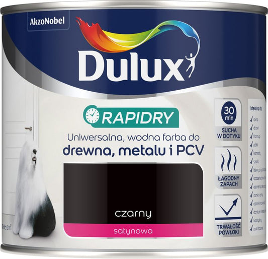 Dulux Rapidry akryl-emalje sort 0,4 l