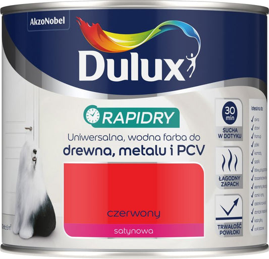 Dulux Rapidry akryl-emalje rød 0,4 l