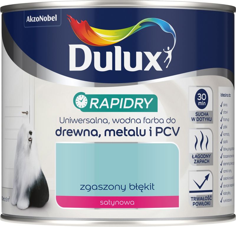 Dulux Rapidry akryl-emalje i afdæmpet blå 0,4 l
