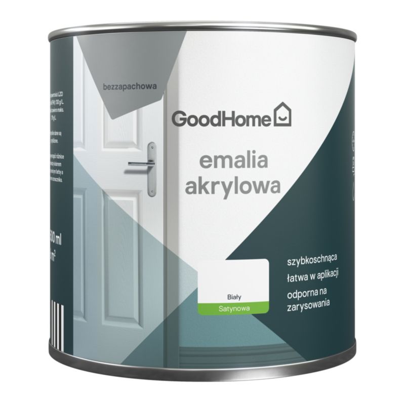 GoodHome akryl-emalje, pletresistent, hvid, 0,5 l