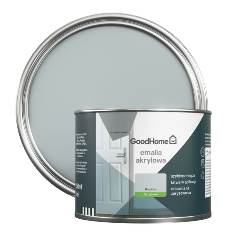 GoodHome Brooklyn akryl-emalje, pletresistent, 0,25 l