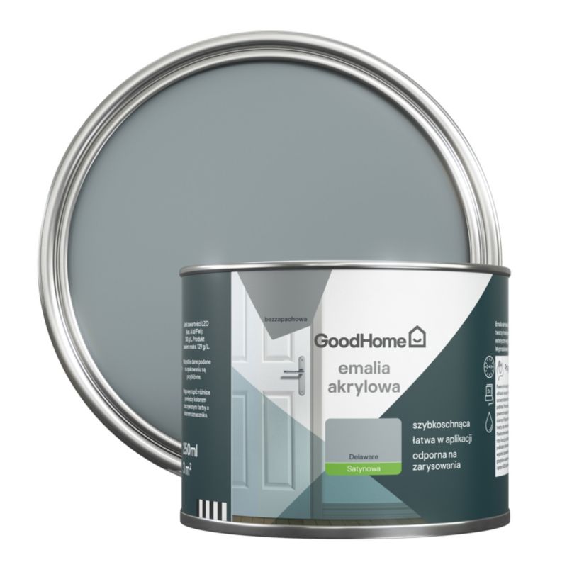 GoodHome Delaware akryl-emalje, pletresistent, 0,25 l