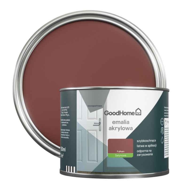 GoodHome Fulham akryl-emalje, pletresistent, 0,25 l