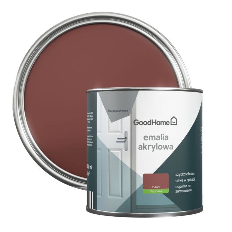 GoodHome Fulham akryl-emalje, pletresistent, 0,5 l