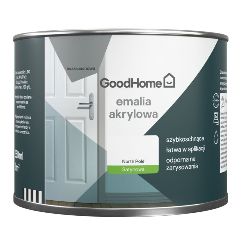 GoodHome North Pole akryl-emalje, pletresistent, 0,25 l
