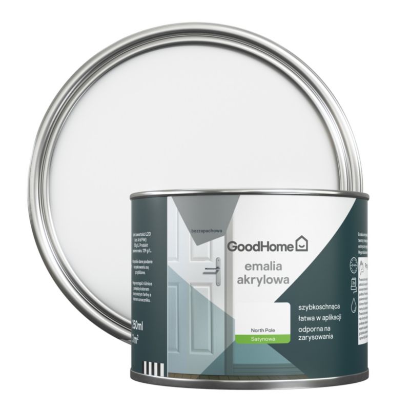 GoodHome North Pole akryl-emalje, pletresistent, 0,25 l