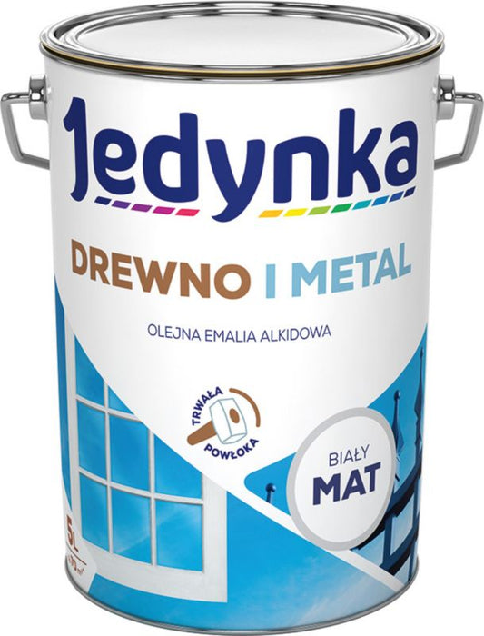 Alkydemalje Jedynka træ og metal hvid mat 5 l