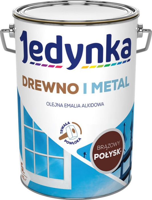 Alkydemalje Jedynka Træ og Metal brun blank 5 l
