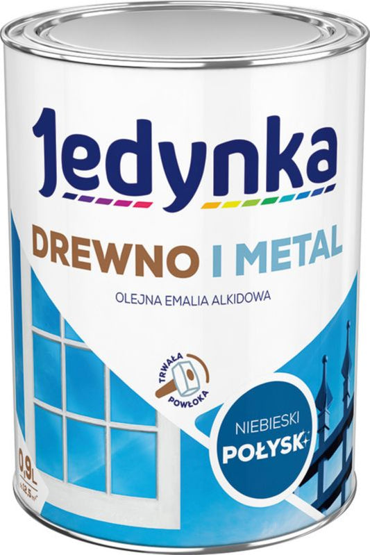 Alkydemalje Jedynka Træ og Metal blå blank 0,9 l