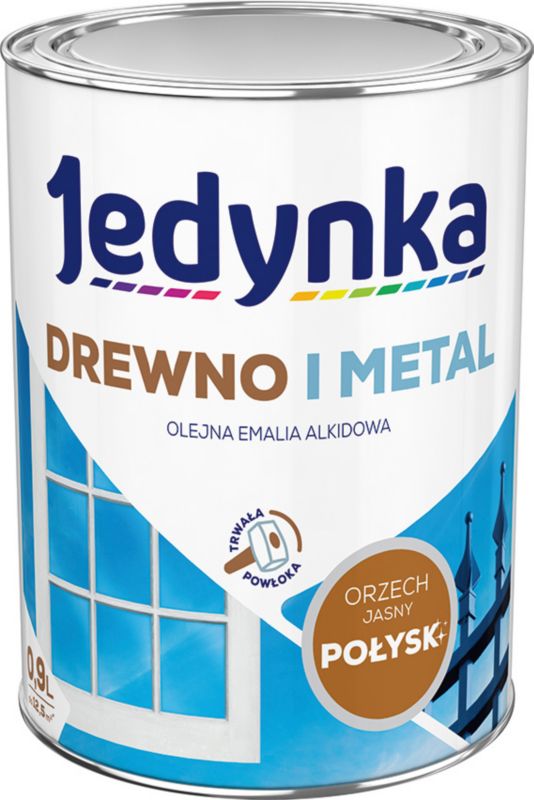 Alkydemalje Jedynka Træ og Metal lys valnød blank 0,9 l