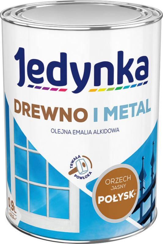 Alkydemalje Jedynka Træ og Metal lys valnød blank 0,9 l