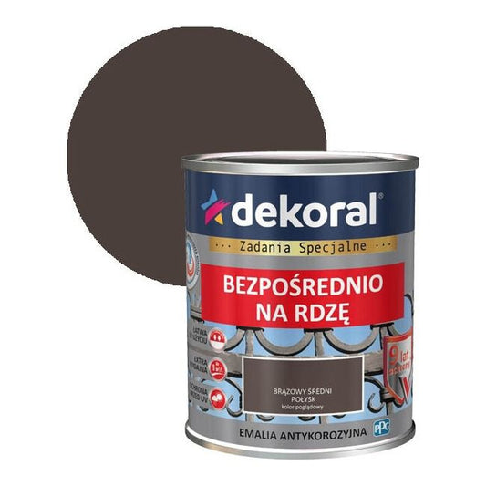 Dekoral antikorrosionsemalje i mellembrun med halvblank finish 0,65 l