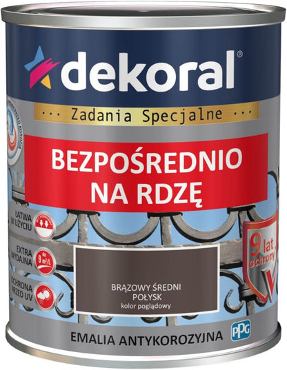 Antikorrosionsmaling Dekoral brun mellemglans 0,65 l