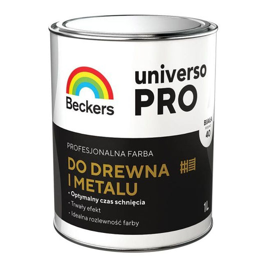 Beckers Universo Pro halvmat hvid emalje 1 l