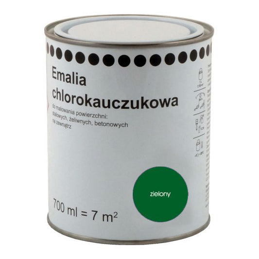 Chlorokauczuk-emalje 0,7 l grøn