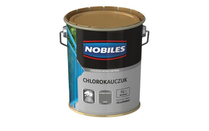 Nobiles klorokaučuk-emalje til metal og beton, grå, 5 l