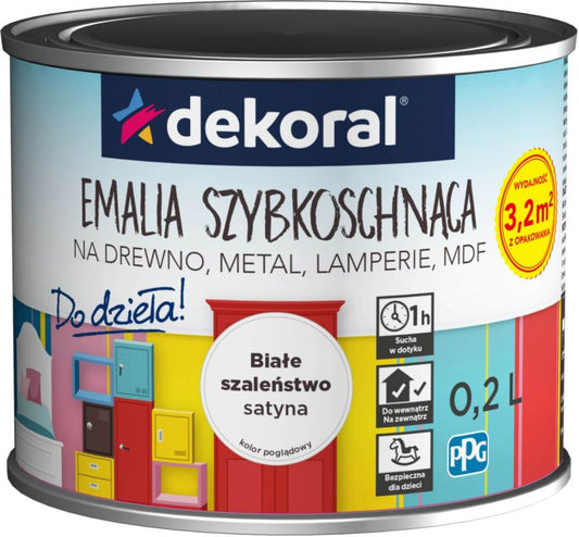 Dekoral Emalje Do dzieła "Hvidt Vanvid" 0,2 l