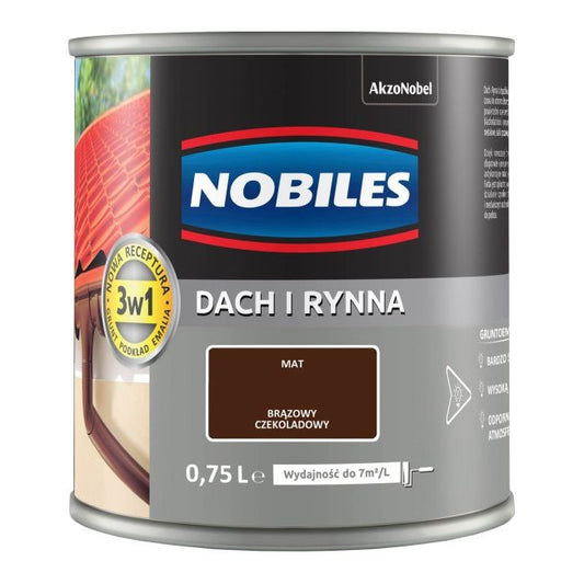 Nobiles emalje til tag og tagrende i chokoladebrun 0,75 l
