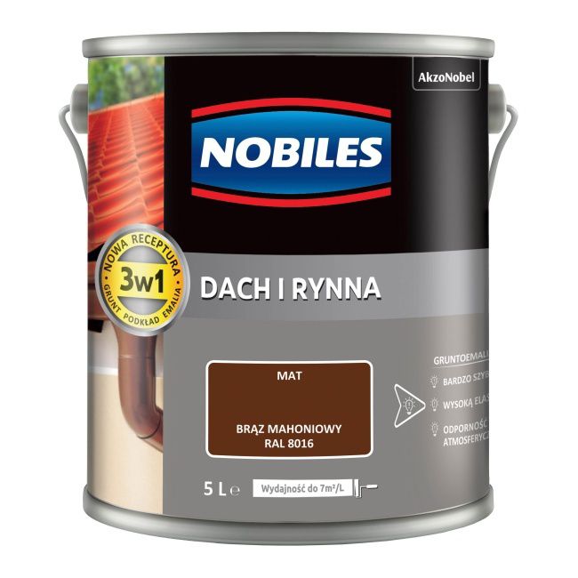 Nobiles tag- og tagrendeemalje mahognibrun 5 l