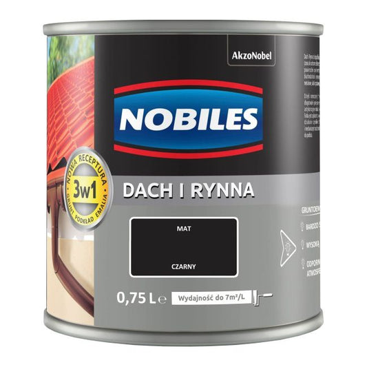 Nobiles tag- og tagrendeemalje sort 0,75 l