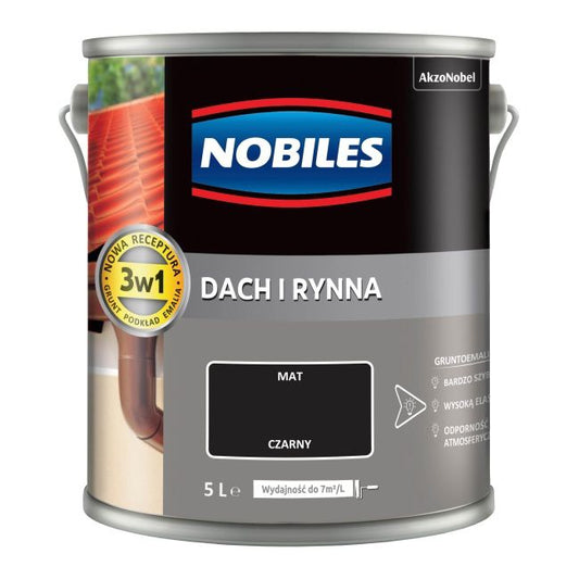 Nobiles tag- og tagrendeemalje sort 5 l