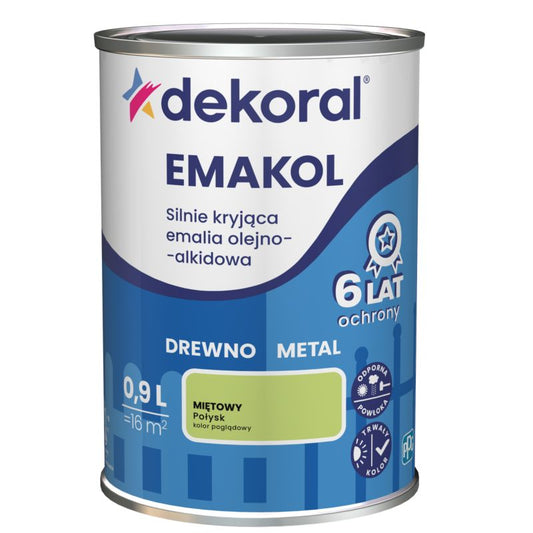 Olie-alkydemalje Dekoral Emakol til træ og metal mintgrøn 0,9 l