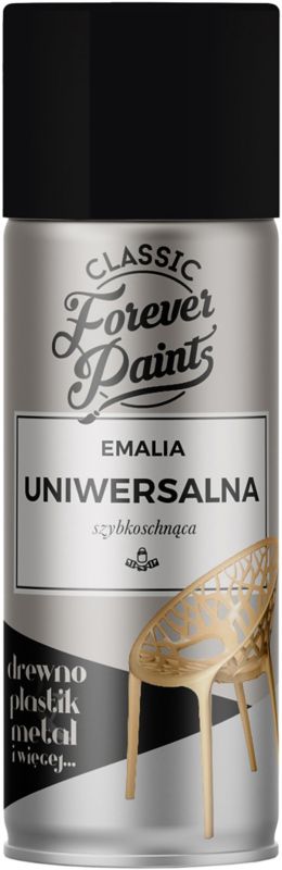 Forever Paints universal hurtigttørrende emalje 400 ml sort blank