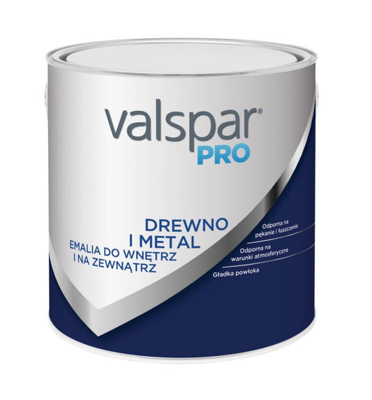 Valspar Pro emalje til træ og metal til indendørs og udendørs brug 2,5 l halvblank B4