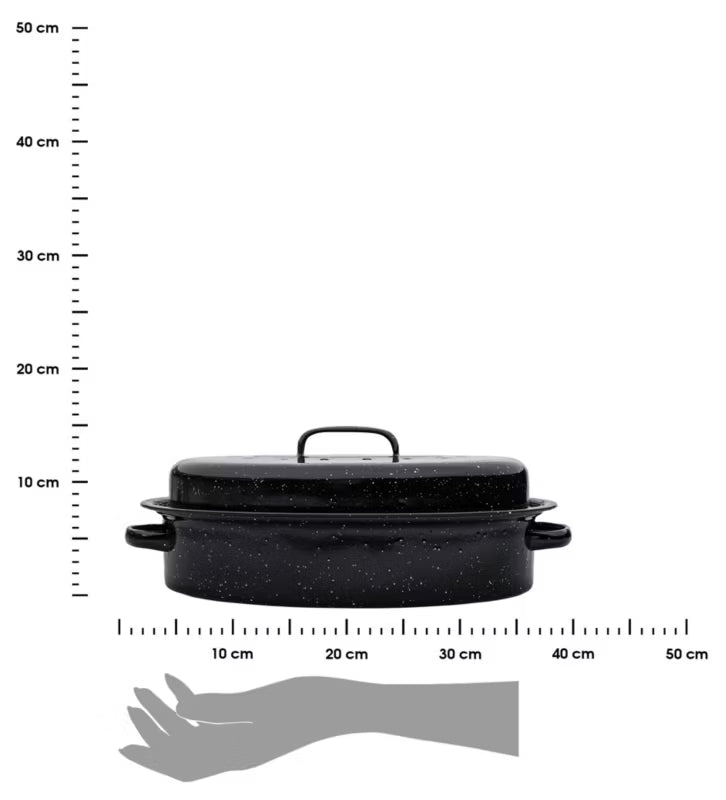 Emaljeret Stegegryde 4,8 Liter 40x27x15 cm Sort