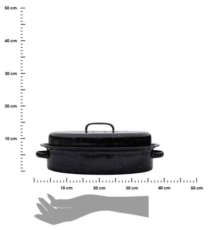 Emaljeret Stegegryde 4,8 Liter 40x27x15 cm Sort