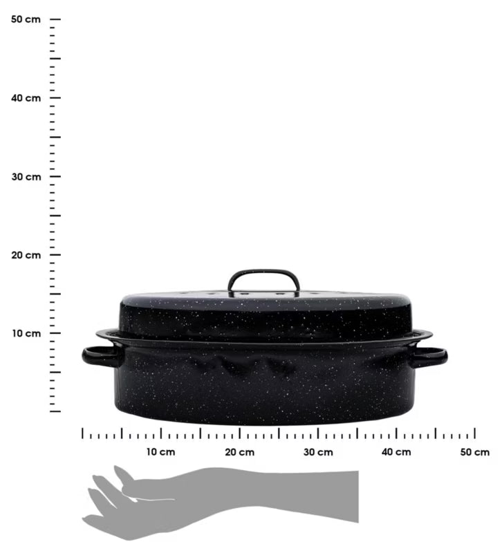 Emaljeret Stegeso 46,5x32x18 cm Sort 7,8 Liter