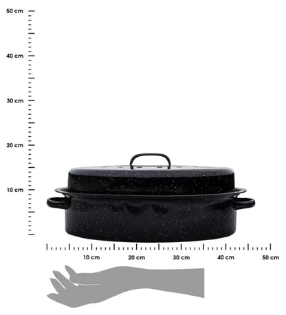 Emaljeret Stegeso 46,5x32x18 cm Sort 7,8 Liter