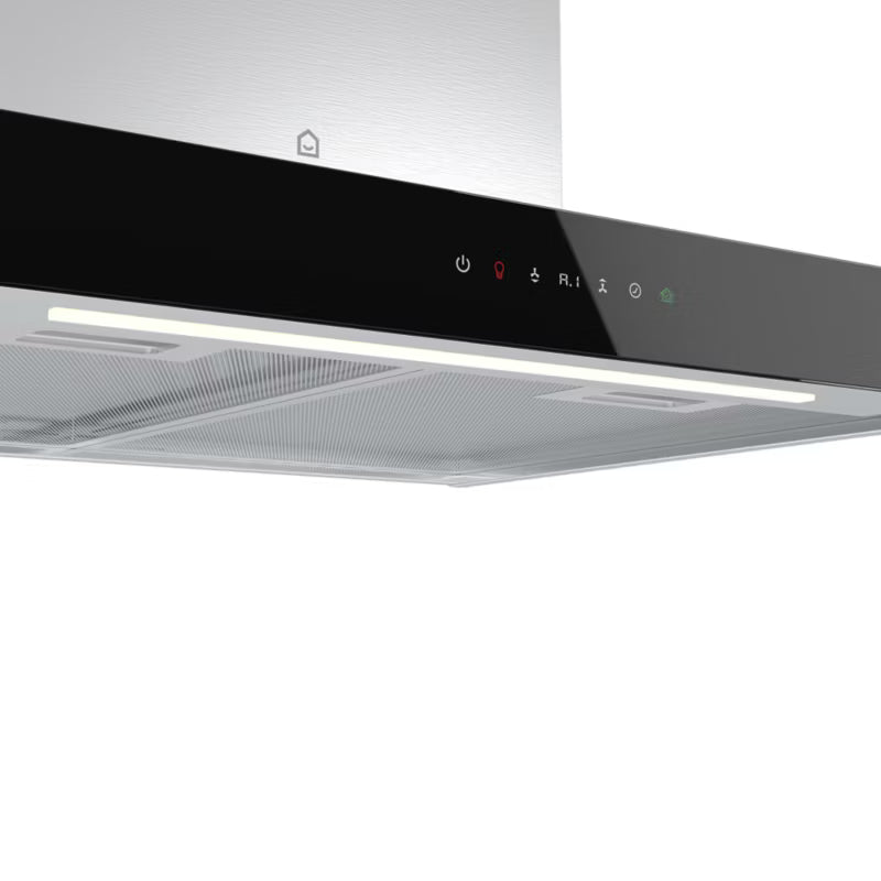 Emhætte T-Form 60 cm Rustfrit Stål og Glas