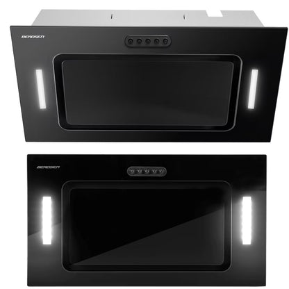 Emhætte til Indbygning 52 cm Sort Glas LED