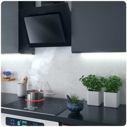 Emhætte Væghængt 60 cm Sort Glas LED BT-215