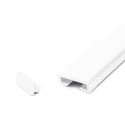 Endekappe til Gelænder 40x8 mm Hvid 2 Stk