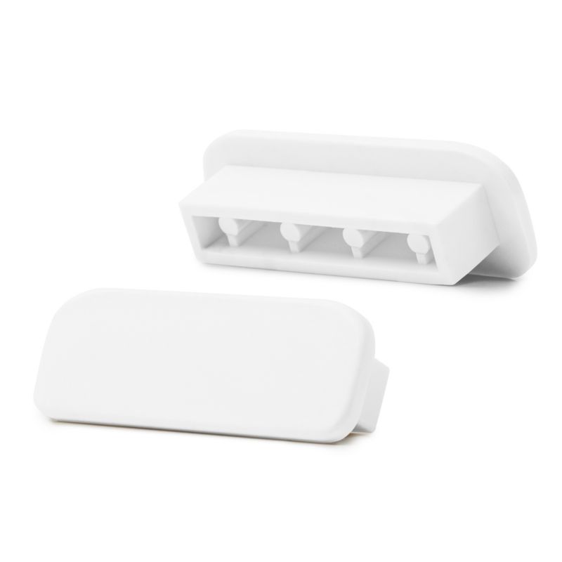 Endekappe til Gelænder 40x8 mm Hvid 2 Stk