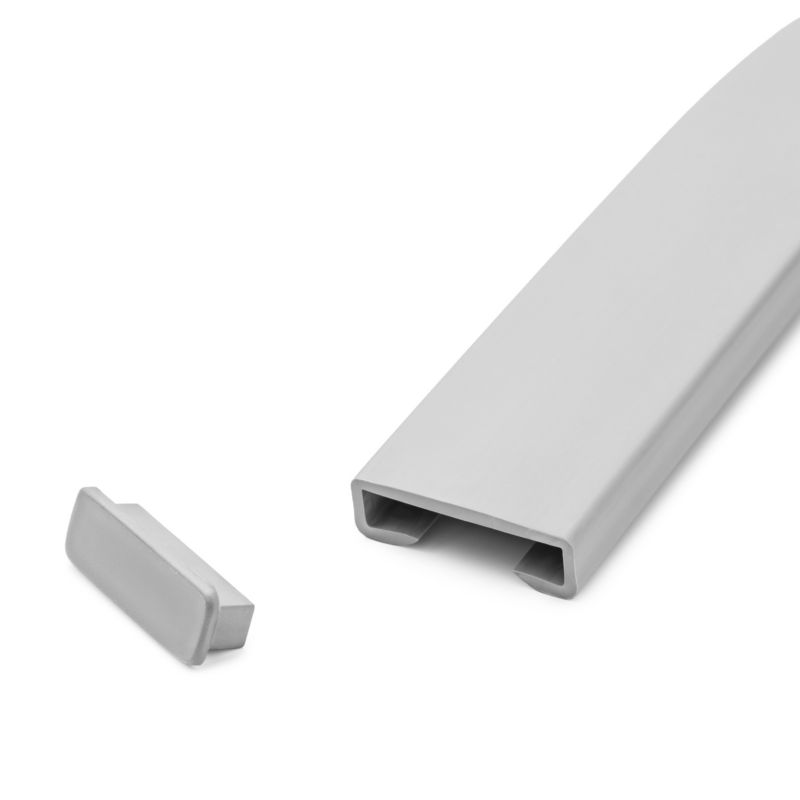 Endekappe til Trappegelænder PVC 40x8 mm Grå 2 Stk.